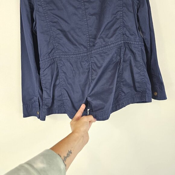LL Bean Womens Utility Jacket M P Blue Field Military Chore Safari Barn Gorpcore - Picture 6 of 16
